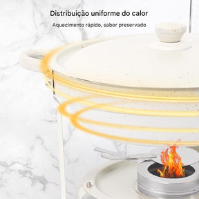 Pratos de fricção para buffet, 2 unidades, aquecedores de alimentos de 5 litros com panelas revestidas de maifanite, conjunto de chafer de aço inoxidável para festas, casamento, aniversário, catering