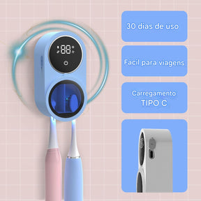 Caixa Esterilizadora De Escova De Dentes uv-Secador De Com Abertura Por Indução Recarregável De 1800mah