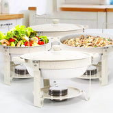 Pratos de fricção para buffet, 2 unidades, aquecedores de alimentos de 5 litros com panelas revestidas de maifanite, conjunto de chafer de aço inoxidável para festas, casamento, aniversário, catering