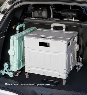 Carrinho de Compras Dobrável Prático 75L, 8 Rodas, Rodinhas de Escada, Multifuncional