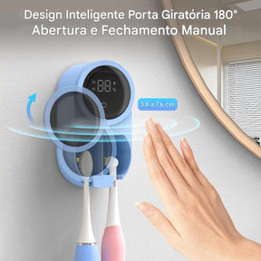 Caixa Esterilizadora De Escova De Dentes uv-Secador De Com Abertura Por Indução Recarregável De 1800mah